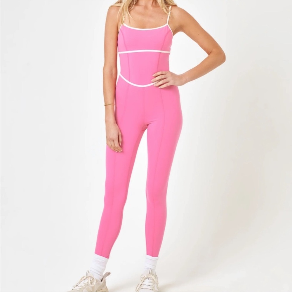 L*Space Pink Jumpsuit with White Accents